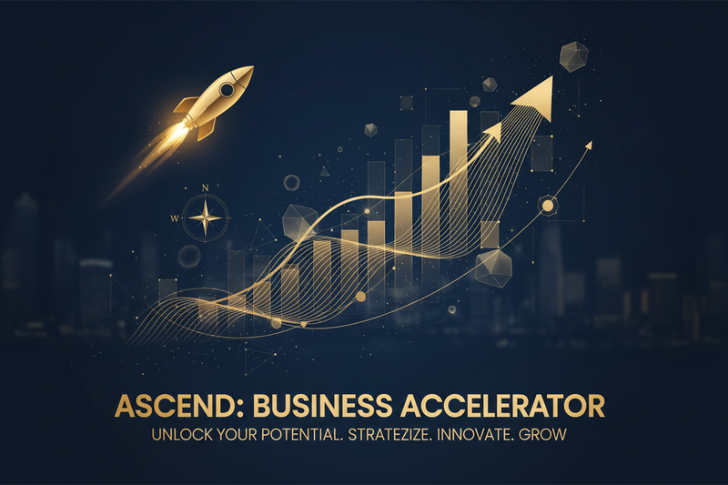 Bold business strategy visuals with growth charts and entrepreneurial momentum
