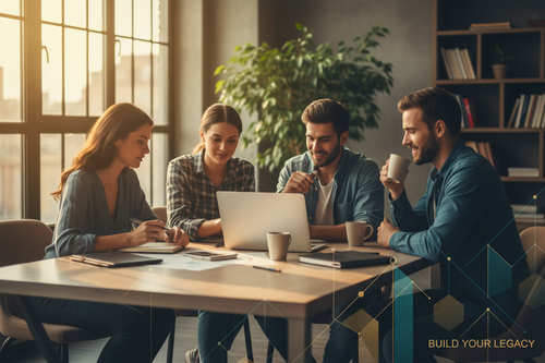 A diverse group of entrepreneurs collaborating around a modern table